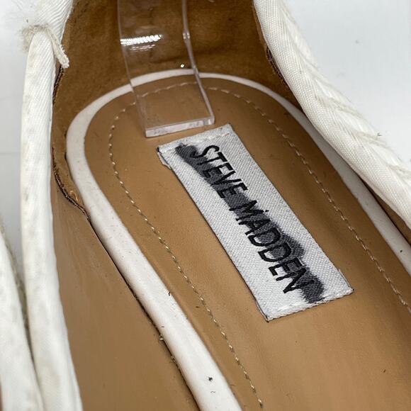 Steve Madden Women's Seemly Wove Ballet Flat Shoes White Size 7.5M - Picture 5 of 8